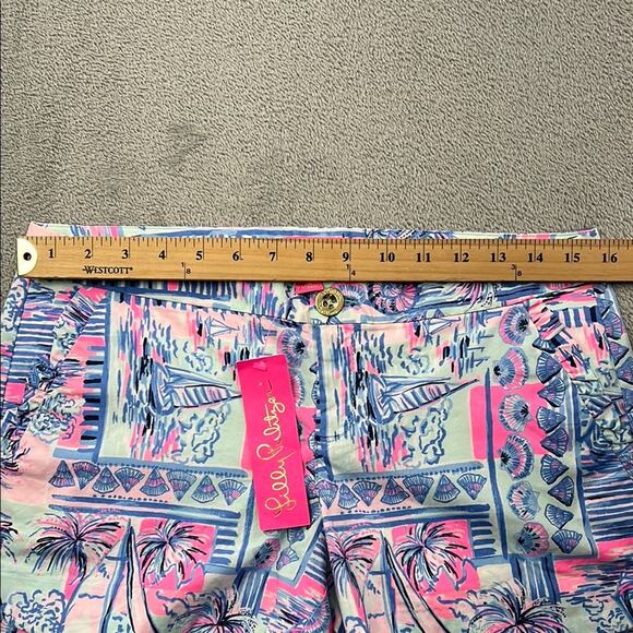 NEW Lilly Pulitzer 4 Adie Ruffle Pocket Stretch Women's Whisper Blue Shorts - Picture 6 of 13